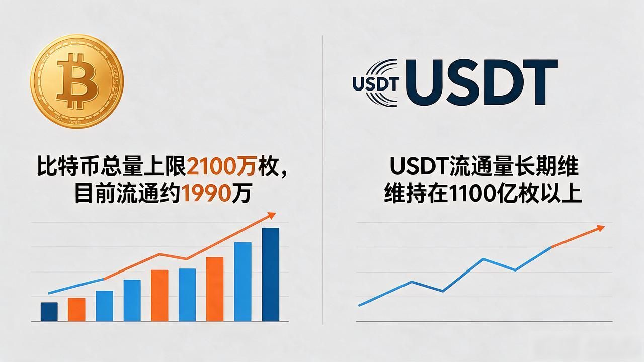 数字货币市值最大的是哪个_谁是最大的数字货币_比特币与USDT发行量对比